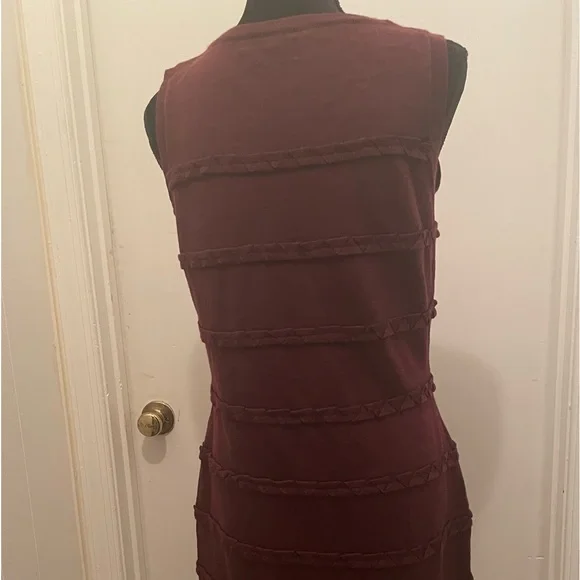 NWOT Calvin Klein Burgundy Sleeveless Sweater Dress, Size M - Picture 5 of 7